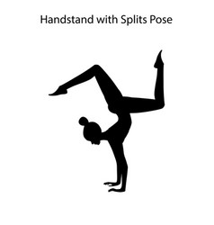 Handstand With Splits Pose Yoga Workout Silhouette