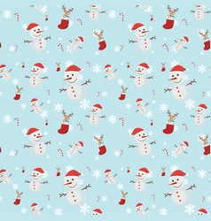 Seamless Background With Many Snowmen