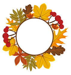 Autumn Fall Thanksgiving Round Circle White Frame