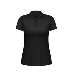 Black Polo Shirt For Women Made Of Cotton Fabric