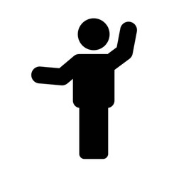 Man Symbol Icon Person With Open Hands In Flat