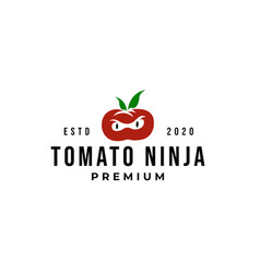 Abstract Tomato Ninja Logo Icon Silhouette