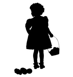 Child Girl Silhouette Isolated On White Background