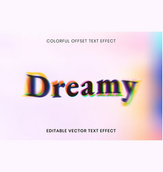 Editable Text Effect Template Colorful Offset