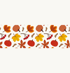 Seamless Pattern With Orange Pumpkins And Leaves