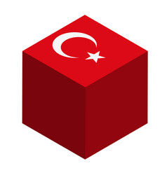 Cube Flag Of Turkey