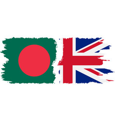 Uk And Bangladesh Grunge Flags Connection