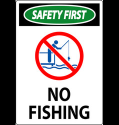 Water Safety Sign First No Fishing