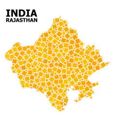 Gold Rotated Square Pattern Map Rajasthan State