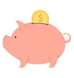 Money Pig With Golden Coin Savings Color Icon