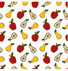 Pattern Apples And Pears On White