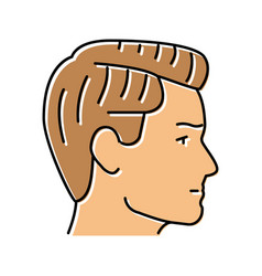 Side Part Hairstyle Male Color Icon