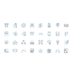 Business Strategy Linear Icons Set Vision