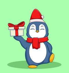 Cute Penguins Celebrate Christmas