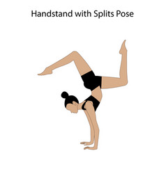 Handstand With Splits Pose Yoga Workout Healthy