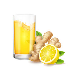 Ginger Tea With Lemon Realistic Root