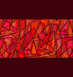 Red Stained Glass Pattern With Doodle