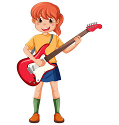 A Girl Playing Electric Guitar