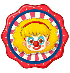 Bright Clown Face With Curly Hair