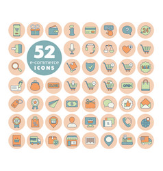 E-commerce Set Flat Icons Shopping And Online