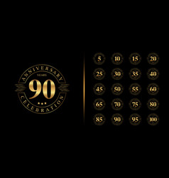 Set Of Premium Anniversary Logotype Golden