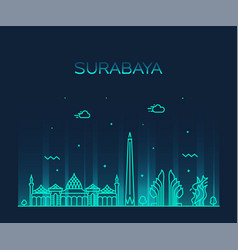 Surabaya Skyline East Java Indonesia Linear