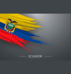 3d Grunge Brush Stroke Flag Of Ecuador