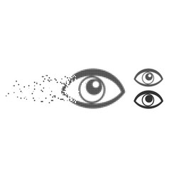 Dissolving Pixel Halftone Eye Icon