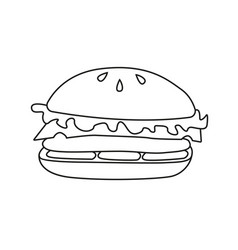 Hamburger In Doodle Style