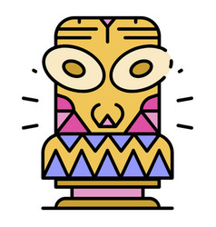 Tiki Idol Icon Color Outline