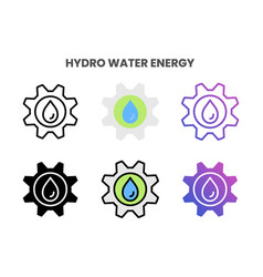 Hydro Water Energy Icons With Different Styles