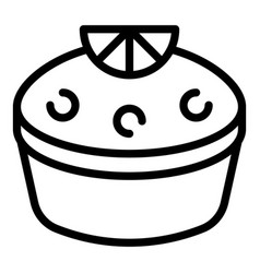 Lemon Cake Icon Outline Cream Pie