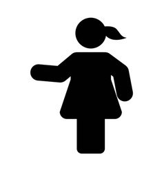 Person Icon Female Symbol With Open Hands In Flat