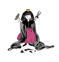 Princess With Long Hair Has Cut Bangs