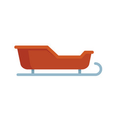 Xmas Sleigh Icon Flat Santa Sled