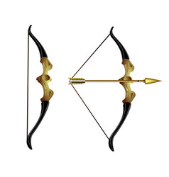 Antique Bow And Arrow On White Background