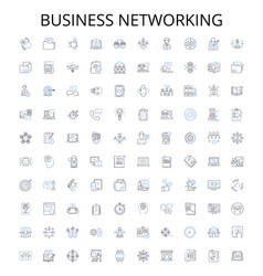 Business Networking Outline Icons Collection