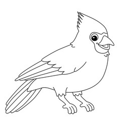 Cardinal Animal Isolated Coloring Page For Kids