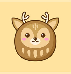 Cute And Kawaii Style Japanese Daruma Doll Deer