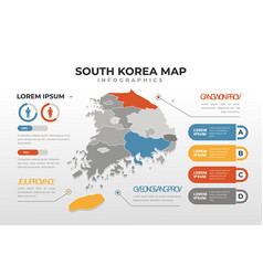 Flat Design South Korea Map