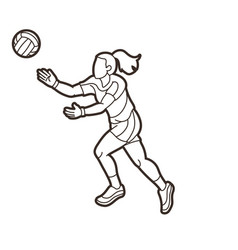 Gaelic Football Sport Female Player Action Cartoon