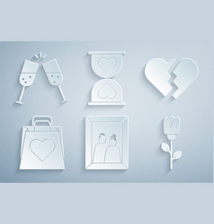 Set Picture Frame Broken Heart Shopping Bag