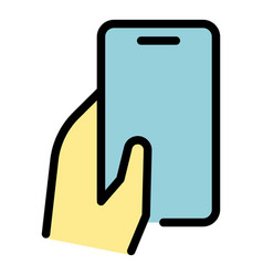 Hand Cellphone Icon Flat