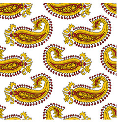 Indian Kalamkari Paisley Seamless Pattern