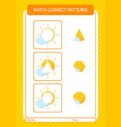 Match Pattern Game With Sun Worksheet