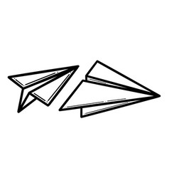 Paper Plane Doodle Line Icon