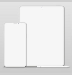 White Clay Render Digital Tablet Mock Up Isolated