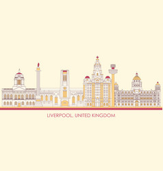 Cartoon Skyline Panorama Of Liverpool