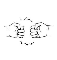 Hand Drawn Fist Bump Icon Doodle