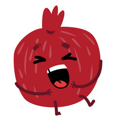 Laughing Pomegranate Character Cute Fresh Fruit